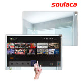 Soulaca 43 inches Smart Touchscreen 4K LED Mirror TV Big Screen IP65 Waterproof WiFi Bluetooth SPA 2024 Model