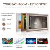 Soulaca 22" inches Smart Mirror Framed TV for Bathroom Waterproof Shower Television (Gold Color Decorative Frame)-Soulaca