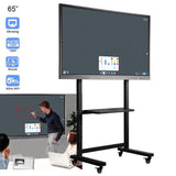 65 inches Touch Interactive Presentation Electronic Smart Whiteboard Office Meeting LCD Screen+Rolling Mounted